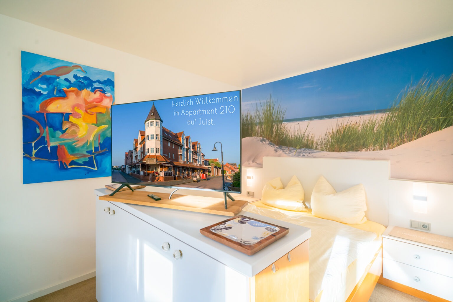 TV und Schlafbereich